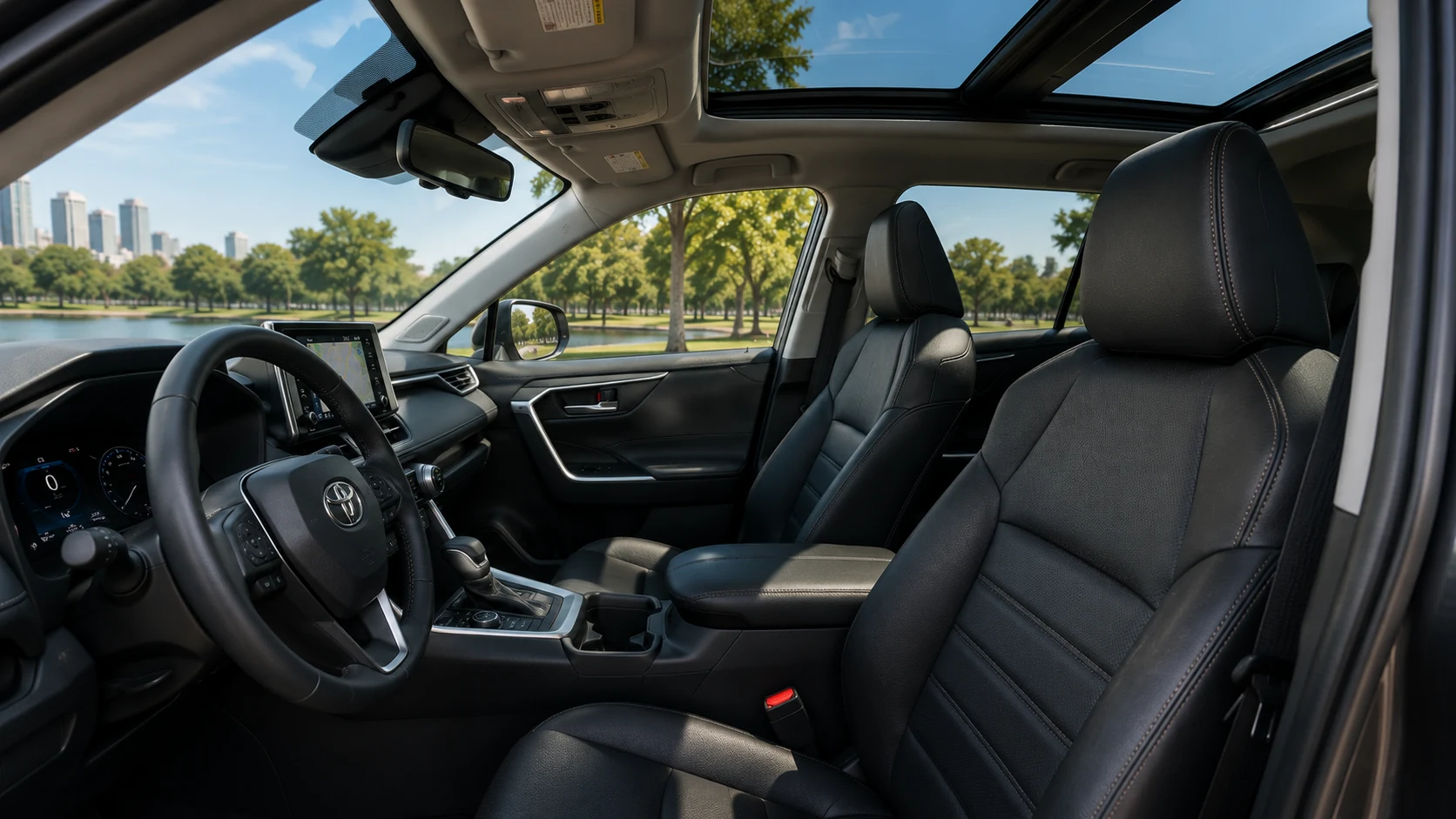 Toyota RAV4 Limited front leather seats and panoramic roof