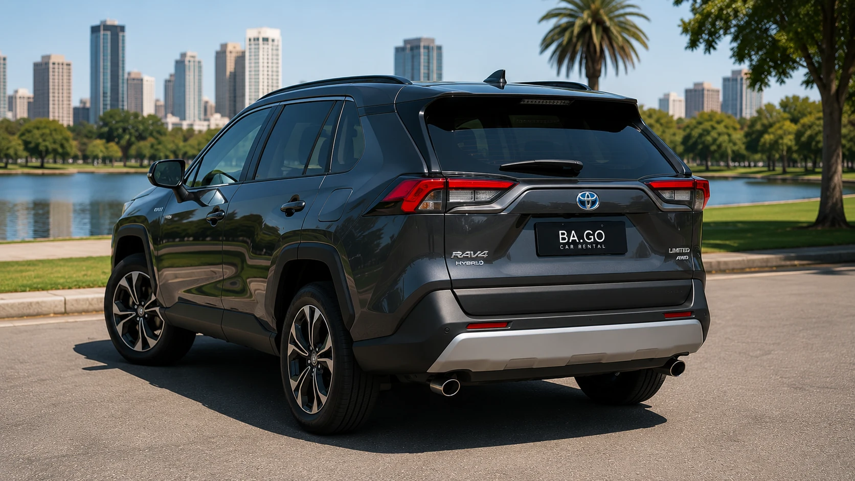 Toyota RAV4 Hybrid Limited rear three-quarter view