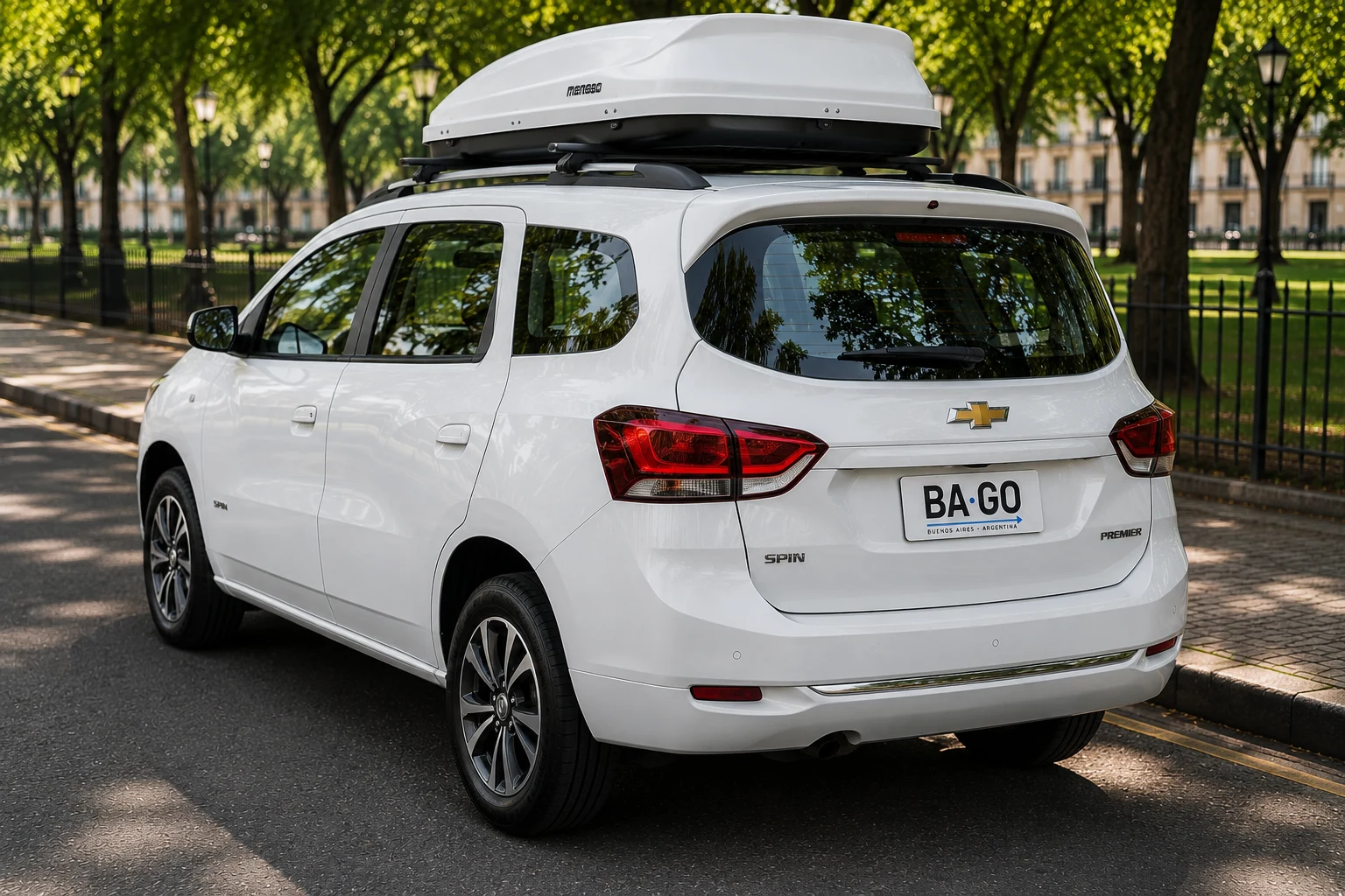 Chevrolet Spin Premier seven seat family car rental in Buenos Aires - rear exterior